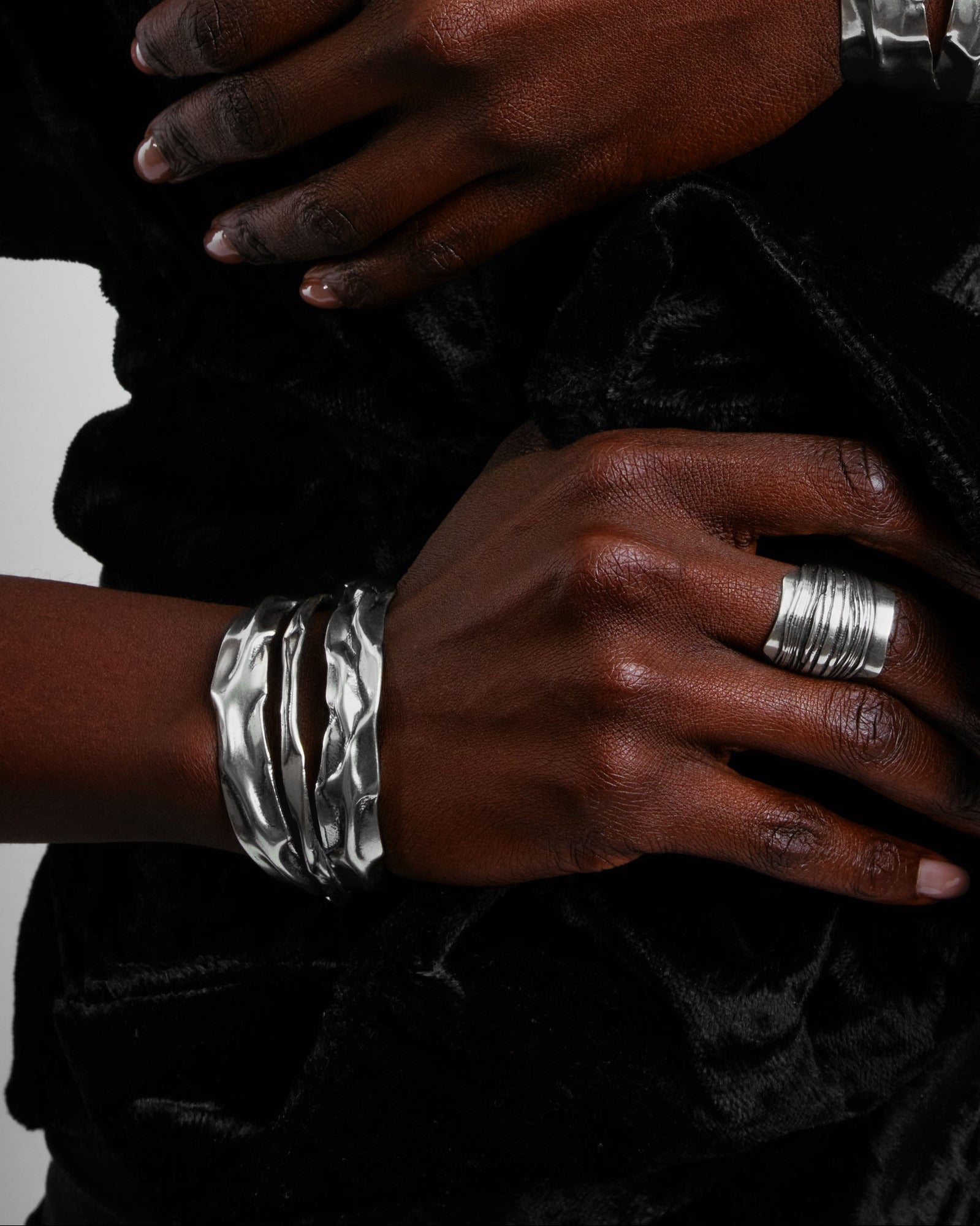 Draped Edge Solid Cuff